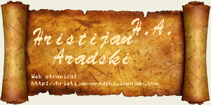 Hristijan Aradski vizit kartica